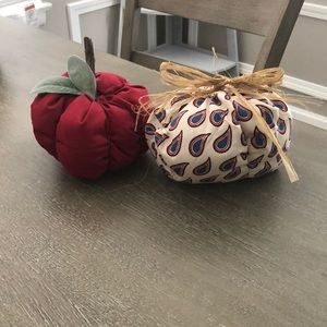 Set of 2 small fabric pumpkins